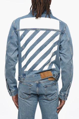 Giubbotto in Denim DIAG TAB con Stampa Posteriore