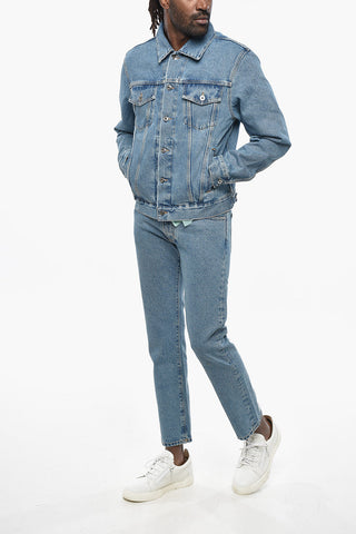 Giubbotto in Denim DIAG TAB con Stampa Posteriore