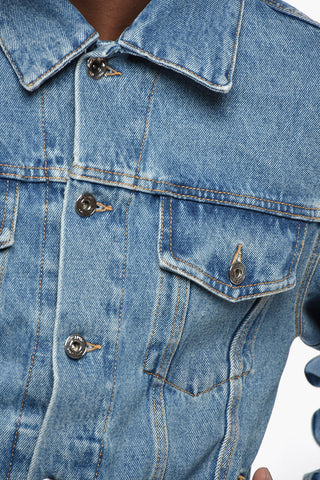 Giubbotto in Denim DIAG TAB con Stampa Posteriore