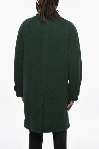 Herringbone Wool Blend Coat with Flush Pockets