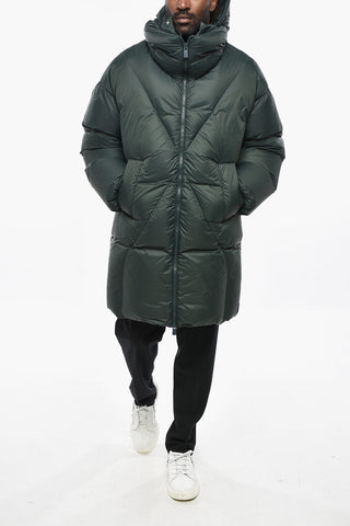 Quilted DOUBLE MAXI Down Jacket with Front Zip