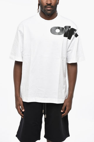 Crew Neck SHARED LOGO Cotton T-Shirt with Print