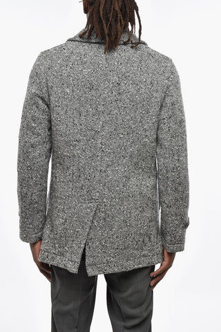BLACK Cappotto Doppiopetto Motivo Herringbone 