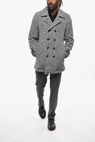 BLACK Cappotto Doppiopetto Motivo Herringbone 
