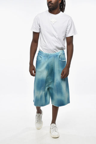 브러시드 코튼 쇼츠 BAGGY LEATHER 스프레이 효과