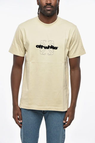 Crew Neck ARROW T-Shirt with Flocked Logo