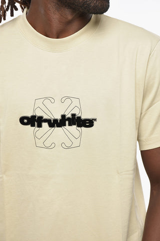 Crew Neck ARROW T-Shirt with Flocked Logo
