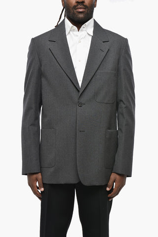 Giacca a 2 Bottoni in Lana Vergine con Revers Classico