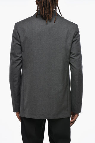 Giacca a 2 Bottoni in Lana Vergine con Revers Classico