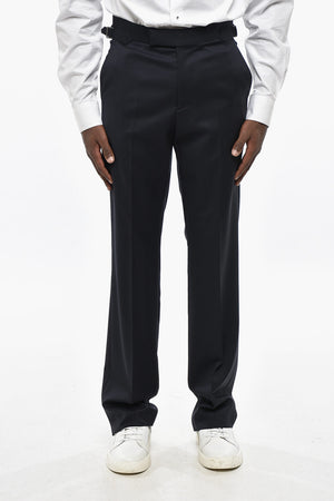 Virgin Wool Straight-Leg Trousers SANG with Martingale