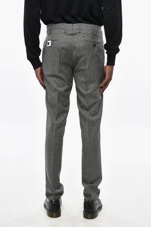 Houndstooth Motif Virgin Wool PREPPY FIT Pants