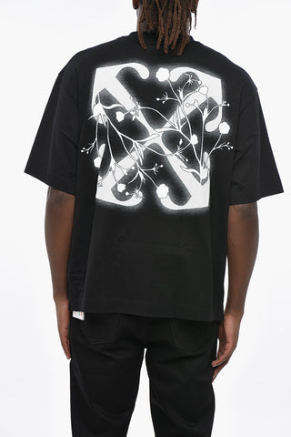 Cotton FLOWER ARROW T-Shirt with Back Print
