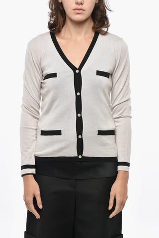 S MAX MARA Two Tone KENYA Virgin Wool Cardigan