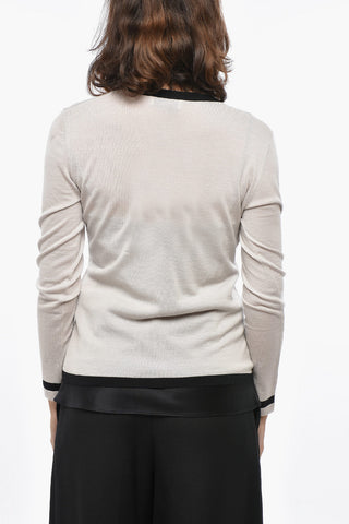 S MAX MARA Two Tone KENYA Virgin Wool Cardigan