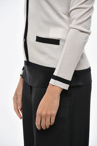 S MAX MARA Two Tone KENYA Virgin Wool Cardigan