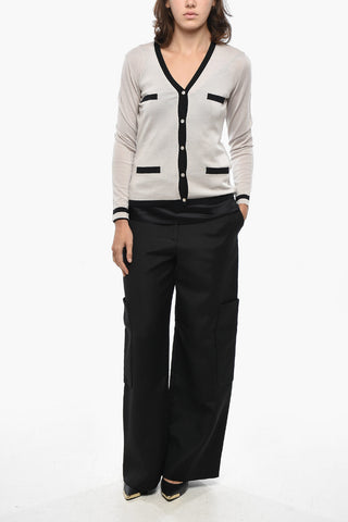 S MAX MARA Two Tone KENYA Virgin Wool Cardigan