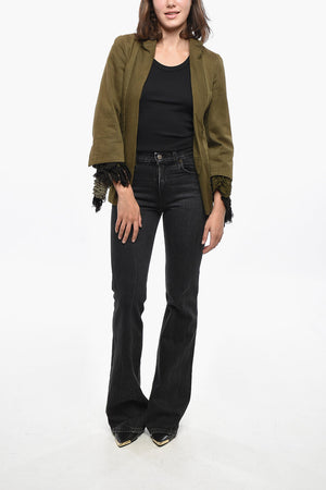 Blazer in Cotone con Dettaglio Ruffle