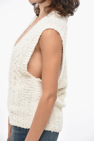 V Neck Knitted Sleeveless Top