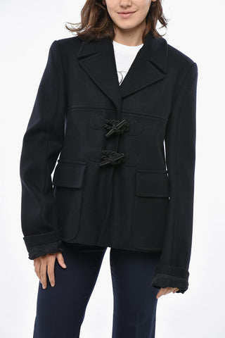 Wool Coat with Frogs