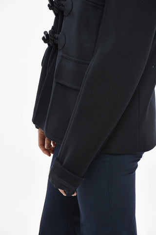 Wool Coat with Frogs
