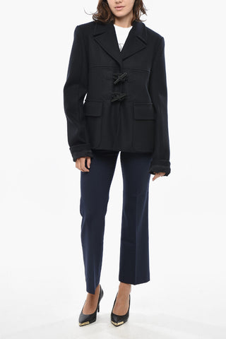 Wool Coat with Frogs