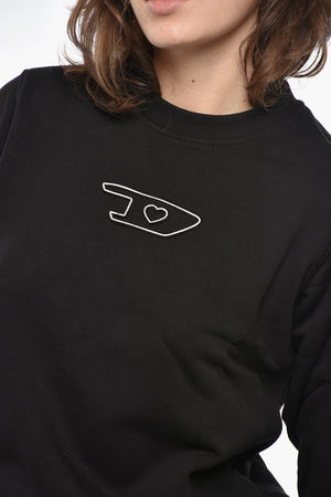 Felpa Girocollo REGGY in Cotone Garzato con Logo Lamè