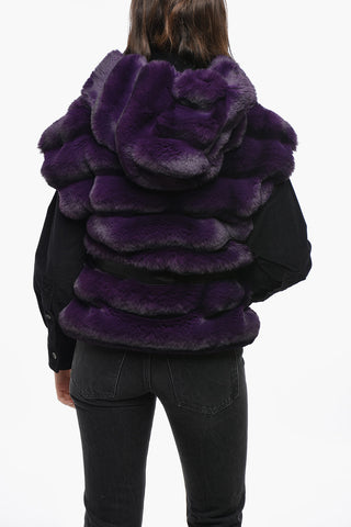 Reversible Eco-fur Vest with Lace Lining