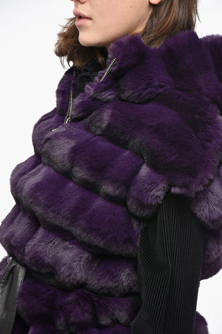 Reversible Eco-fur Vest with Lace Lining