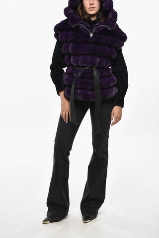 Reversible Eco-fur Vest with Lace Lining
