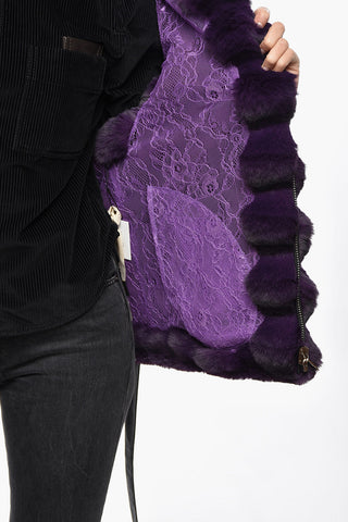 Gilet Reversibile in Eco-pelliccia con Fodera in Pizzo