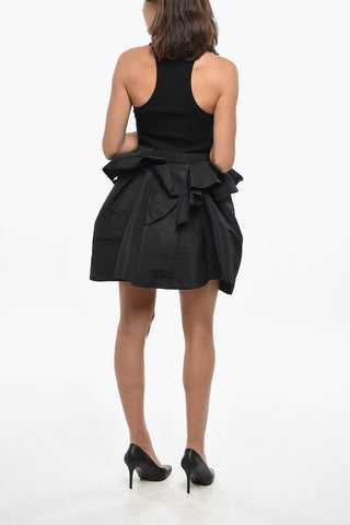 Ribbed Knit Minidress with Ruffled Skirt