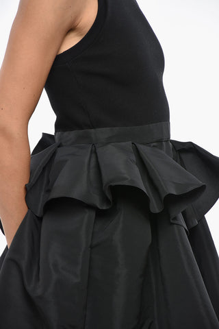 Ribbed Knit Minidress with Ruffled Skirt