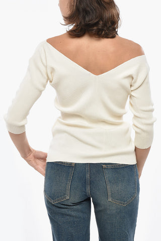 WEEKEND Maglia a Costine OCEANO con Scollo a V