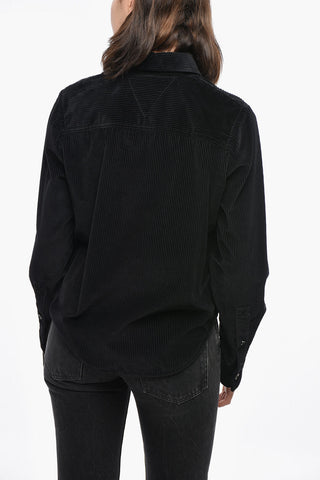 Corduroy Shirt with Leather Breast-pocket