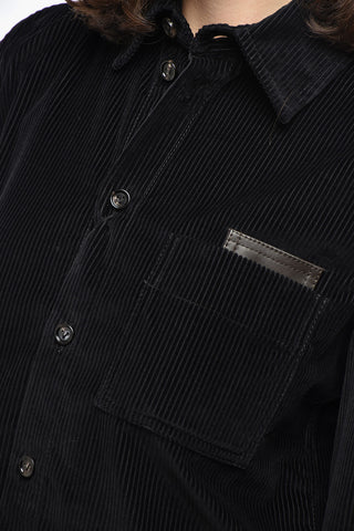 Corduroy Shirt with Leather Breast-pocket