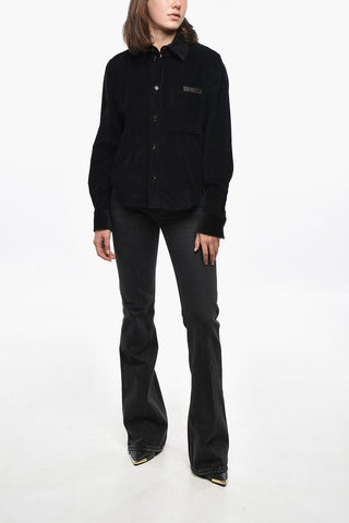 Corduroy Shirt with Leather Breast-pocket