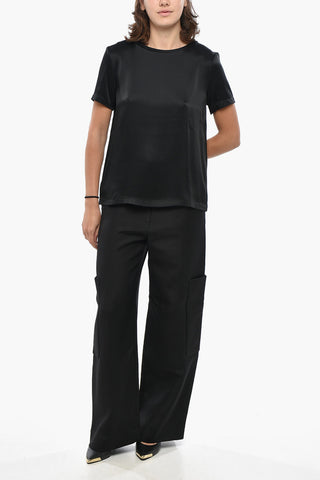 S MAX MARA Top mit kurzen Ärmeln REBECCA aus Satin