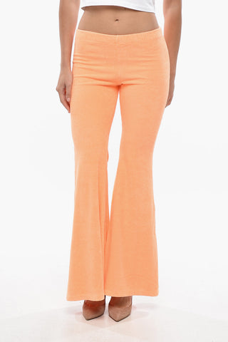Cotton Terry Bootcut Pants with Elastic Waistband