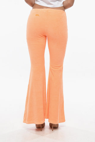 Cotton Terry Bootcut Pants with Elastic Waistband