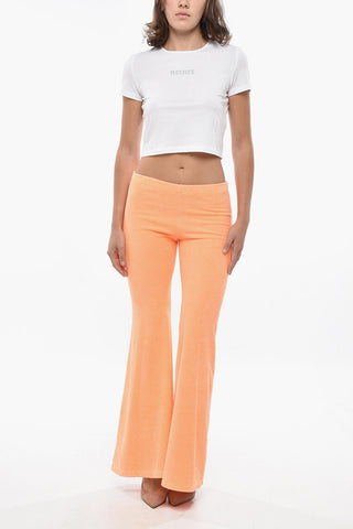 Cotton Terry Bootcut Pants with Elastic Waistband