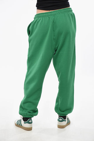 Joggers in Cotone Flepato con Elatico in Vita