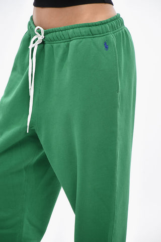 Joggers in Cotone Flepato con Elatico in Vita