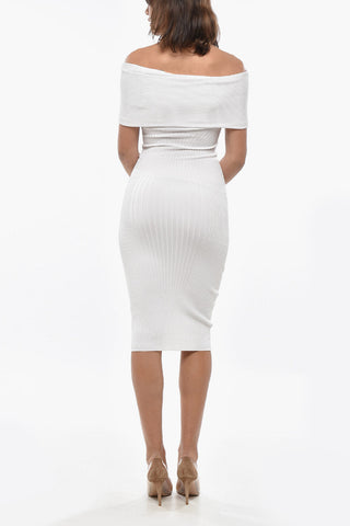 Knit Off-Shoulder Sheath Dress