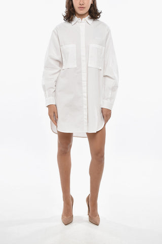 Cotton Poplin Chemisier D-SUPER-I-EMB with Double Pocket