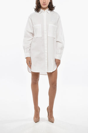 Cotton Poplin Chemisier D-SUPER-I-EMB with Double Pocket