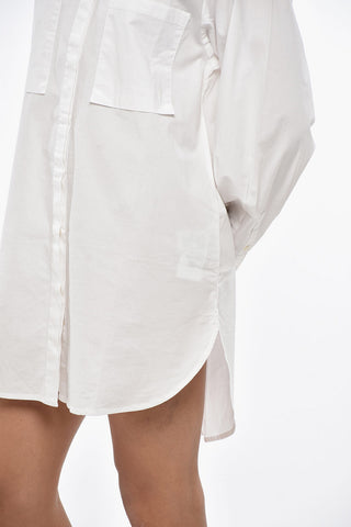Cotton Poplin Chemisier D-SUPER-I-EMB with Double Pocket