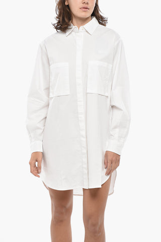 Cotton Poplin Chemisier D-SUPER-I-EMB with Double Pocket
