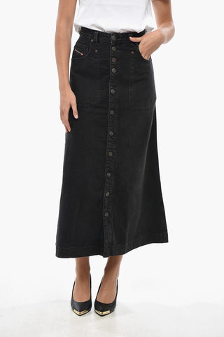 LIBRARY Denim Skirt ALBUS with Front Buttoning