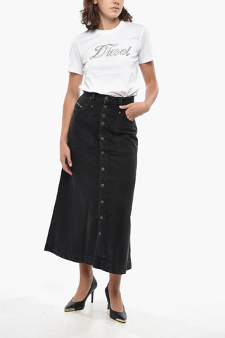 LIBRARY Denim Skirt ALBUS with Front Buttoning