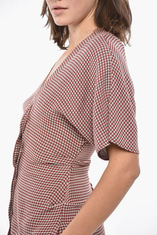 Houndstooth Wool-Blend Shirt Dress